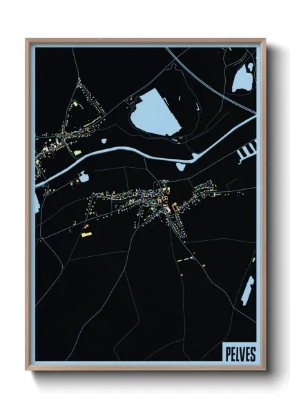 Une affiche de carte sur Pelves