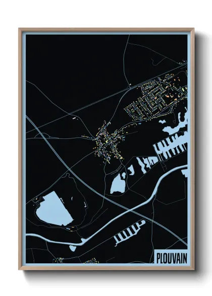 Une affiche de carte sur Plouvain