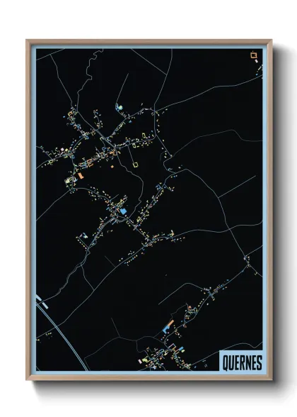 Une affiche de carte sur Quernes