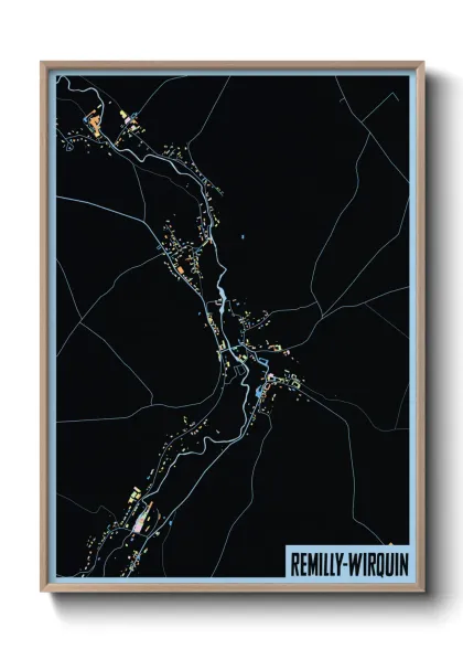 Une affiche de carte sur Remilly-Wirquin