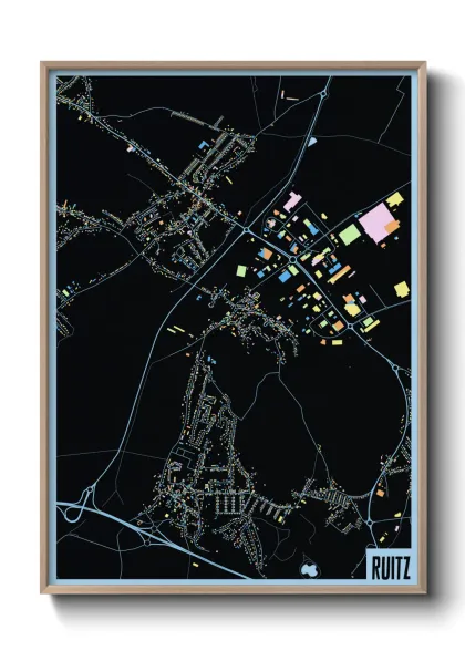 Une affiche de carte sur Ruitz