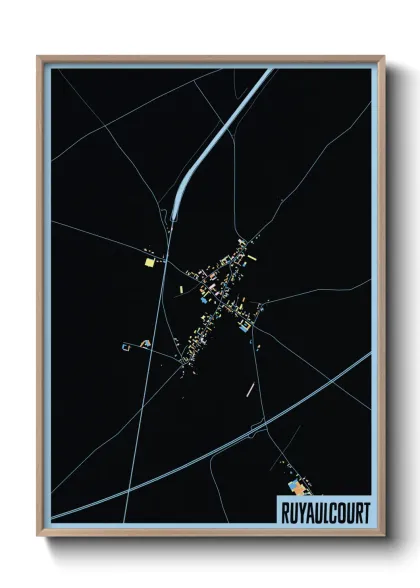 Une affiche de carte sur Ruyaulcourt