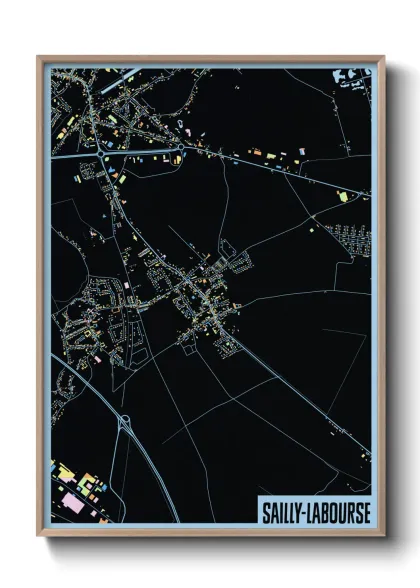 Une affiche de carte sur Sailly-Labourse