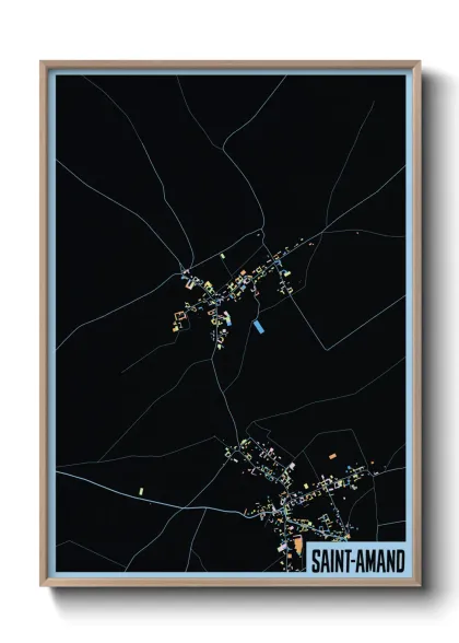 Une affiche de carte sur Saint-Amand