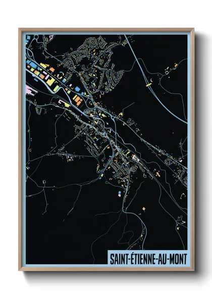 Une affiche de carte sur Saint-Étienne-au-Mont