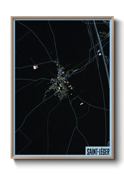 Une affiche de carte sur Saint-Léger