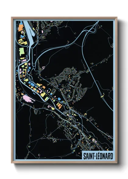 Une affiche de carte sur Saint-Léonard