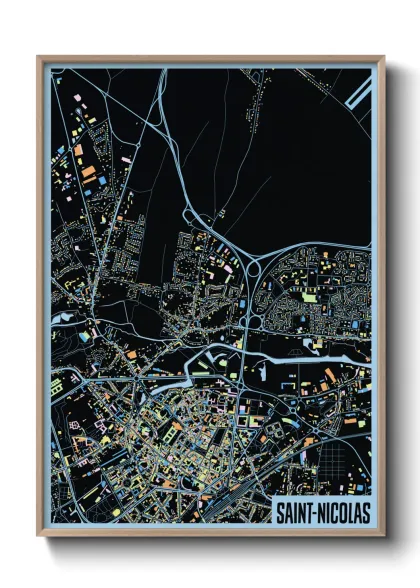 Une affiche de carte sur Saint-Nicolas