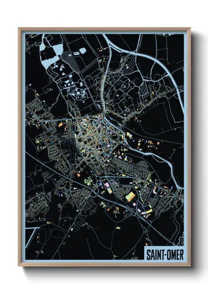 Une affiche de carte sur Saint-Omer