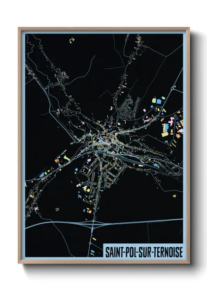 Une affiche de carte sur Saint-Pol-sur-Ternoise