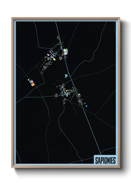 Une affiche de carte sur Sapignies