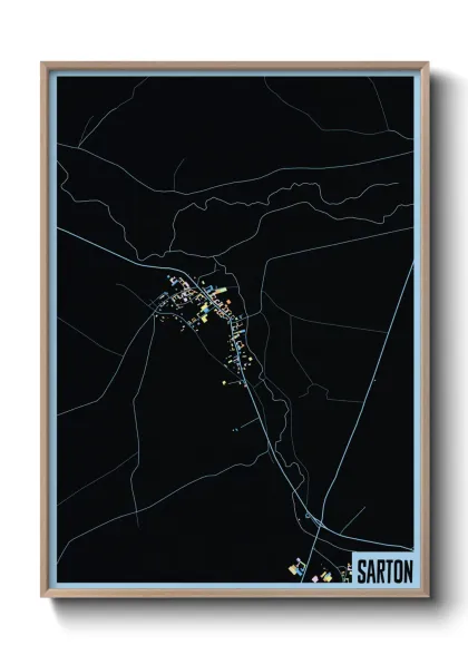 Une affiche de carte sur Sarton