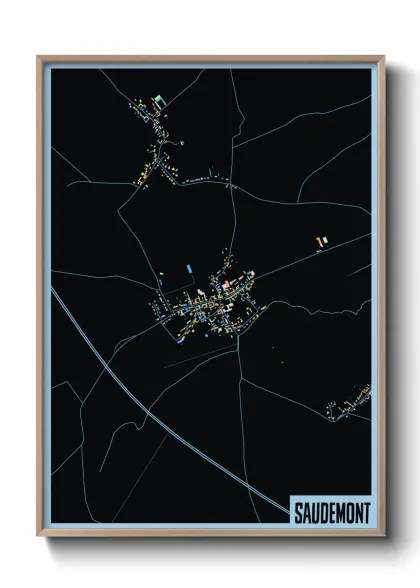 Une affiche de carte sur Saudemont