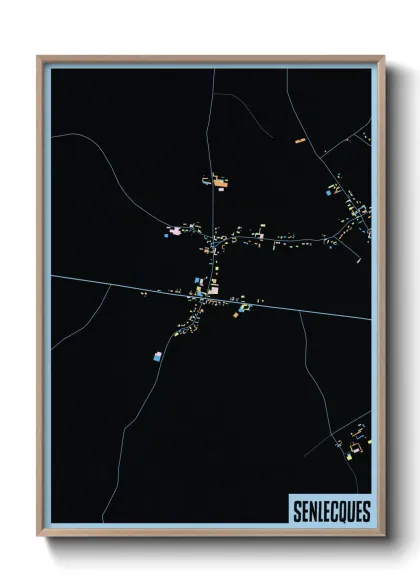 Une affiche de carte sur Senlecques