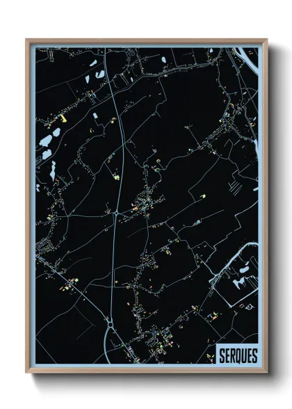 Une affiche de carte sur Serques