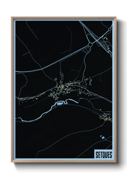 Une affiche de carte sur Setques