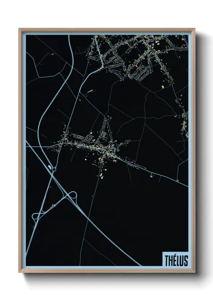 Une affiche de carte sur Thélus