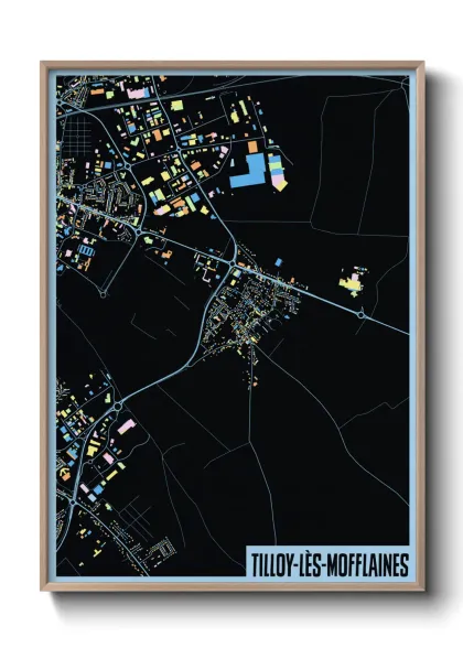 Une affiche de carte sur Tilloy-lès-Mofflaines