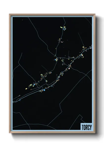 Une affiche de carte sur Torcy