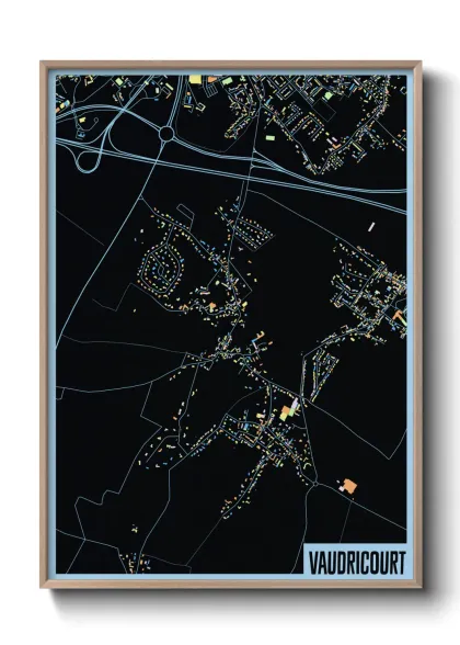 Une affiche de carte sur Vaudricourt