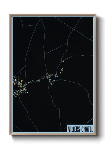 Une affiche de carte sur Villers-Châtel