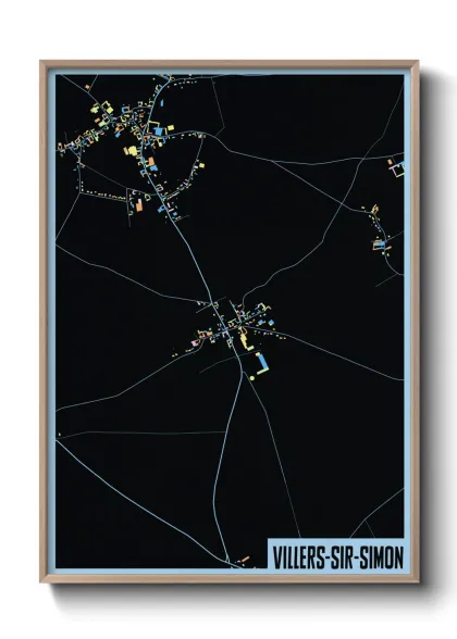 Une affiche de carte sur Villers-Sir-Simon