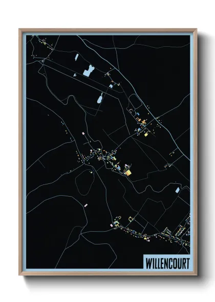 Une affiche de carte sur Willencourt
