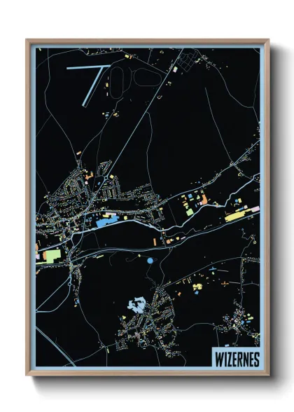 Une affiche de carte sur Wizernes