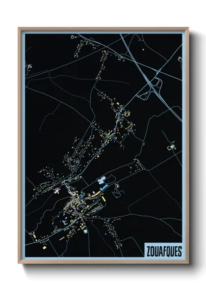 Une affiche de carte sur Zouafques