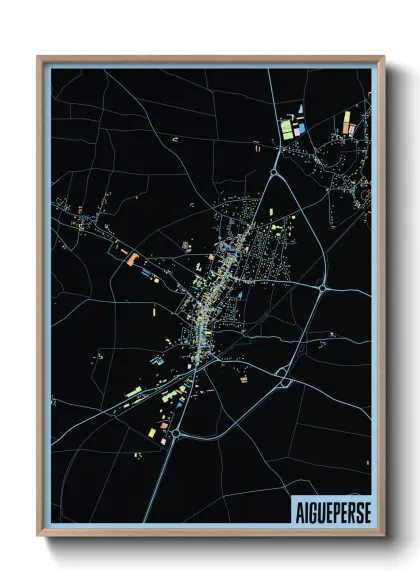 Une affiche de carte sur Aigueperse