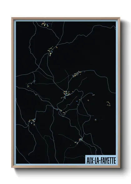 Une affiche de carte sur Aix-la-Fayette