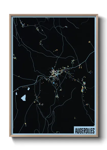 Une affiche de carte sur Augerolles