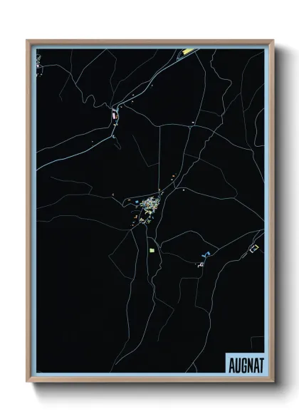 Une affiche de carte sur Augnat