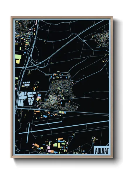 Une affiche de carte sur Aulnat