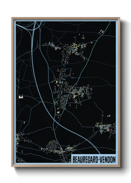 Une affiche de carte sur Beauregard-Vendon