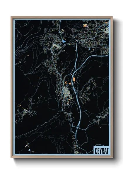 Une affiche de carte sur Ceyrat