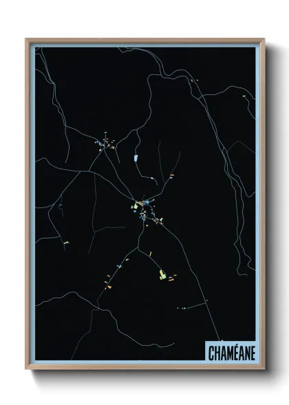 Une affiche de carte sur Chaméane