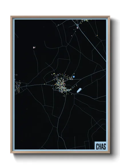 Une affiche de carte sur Chas