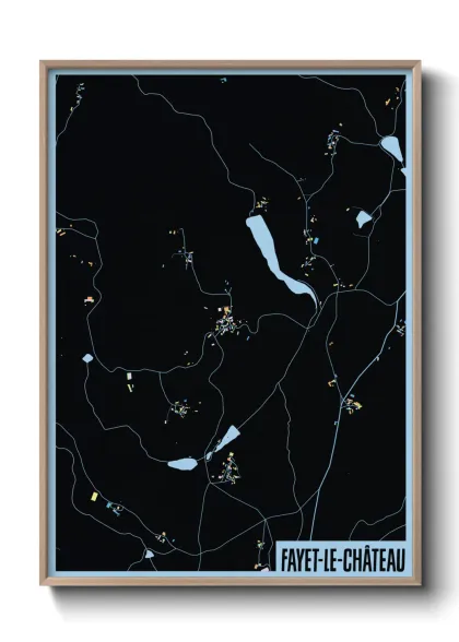 Une affiche de carte sur Fayet-le-Château