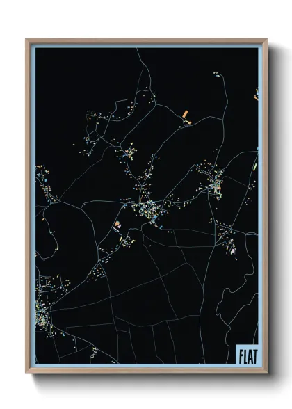 Une affiche de carte sur Flat