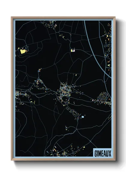 Une affiche de carte sur Gimeaux