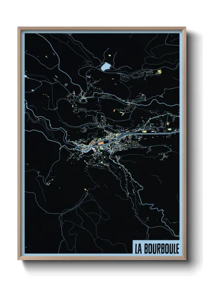 Une affiche de carte sur La Bourboule