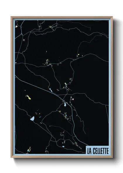 Une affiche de carte sur La Cellette