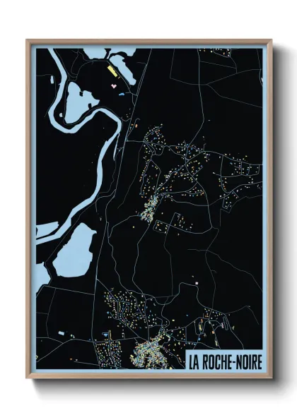 Une affiche de carte sur La Roche-Noire