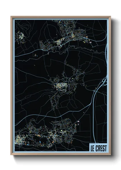 Une affiche de carte sur Le Crest