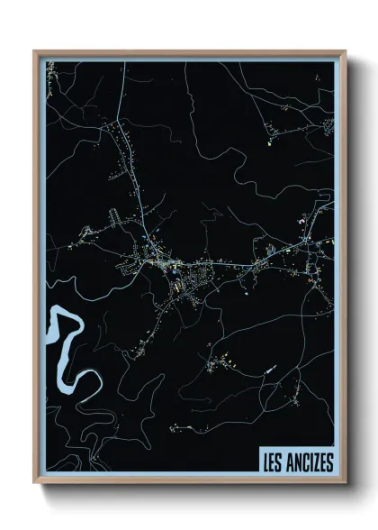 Une affiche de carte sur Les Ancizes