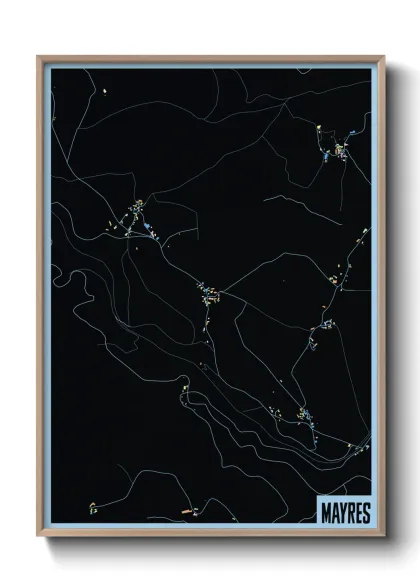 Une affiche de carte sur Mayres