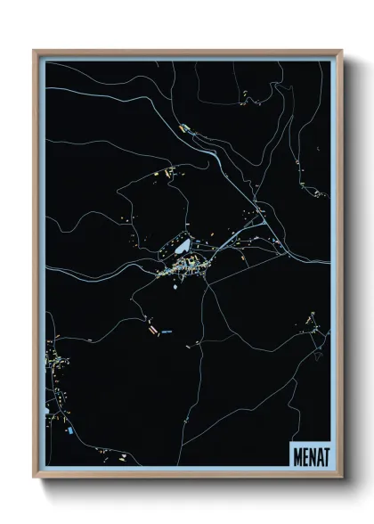Une affiche de carte sur Menat