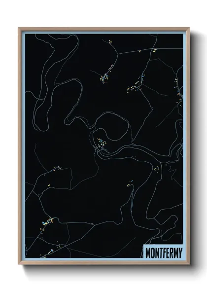 Une affiche de carte sur Montfermy