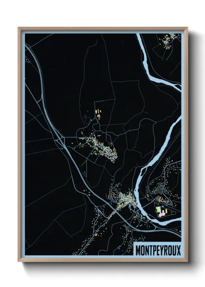 Une affiche de carte sur Montpeyroux